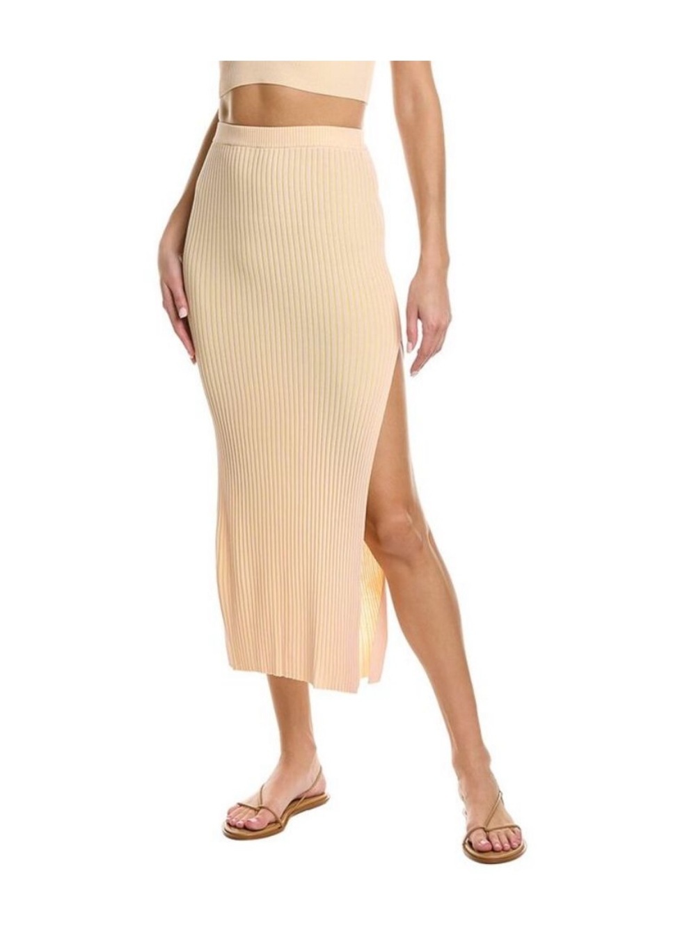 NWT L*Space Womens Ribbed Sundown Midi Skirt Rose Quartz